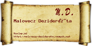 Malovecz Dezideráta névjegykártya
